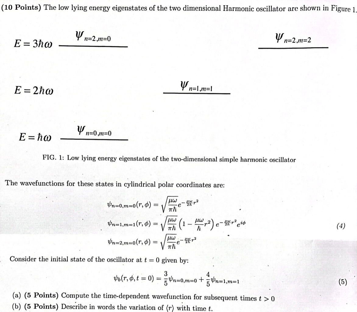 Solved (10 Points) The low lying energy eigenstates of the | Chegg.com