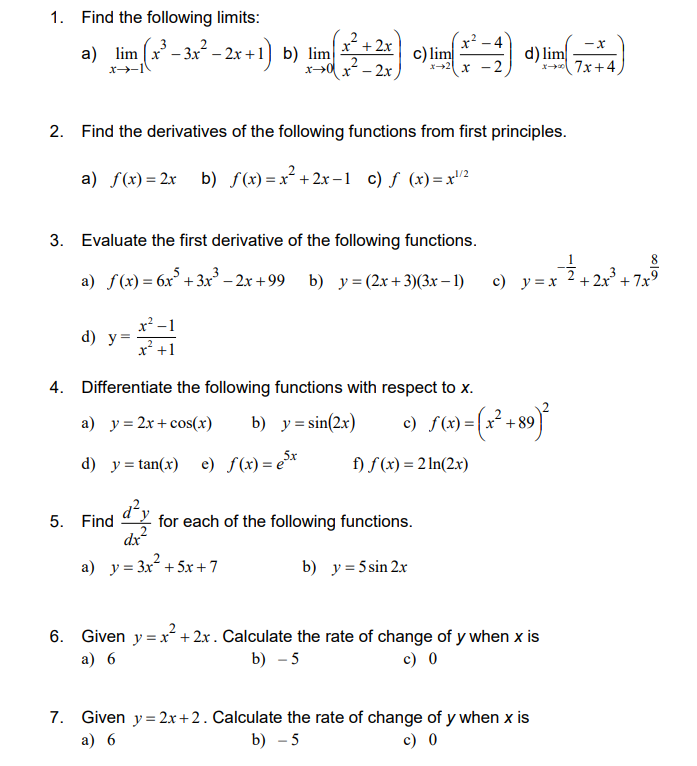 Solved 1. Find the following limits: a) limx→−1(x3−3x2−2x+1) | Chegg.com