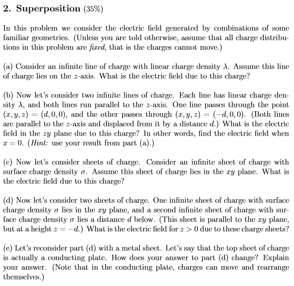 Solved 2. Superposition (35%) In this problem we consider | Chegg.com