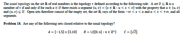 the set of real numbers r with usual topology is not compact