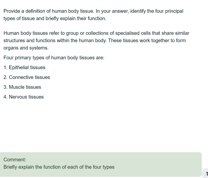 human body tissues and their functions