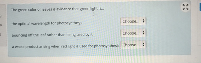 Solved The green color of leaves is evidence that green | Chegg.com