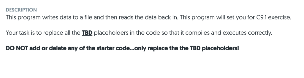 Solved DESCRIPTION This program writes data to a file and | Chegg.com