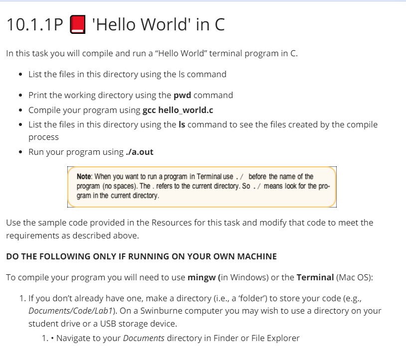 Solved Compile Your Program Using Gcc Hello world c List Chegg