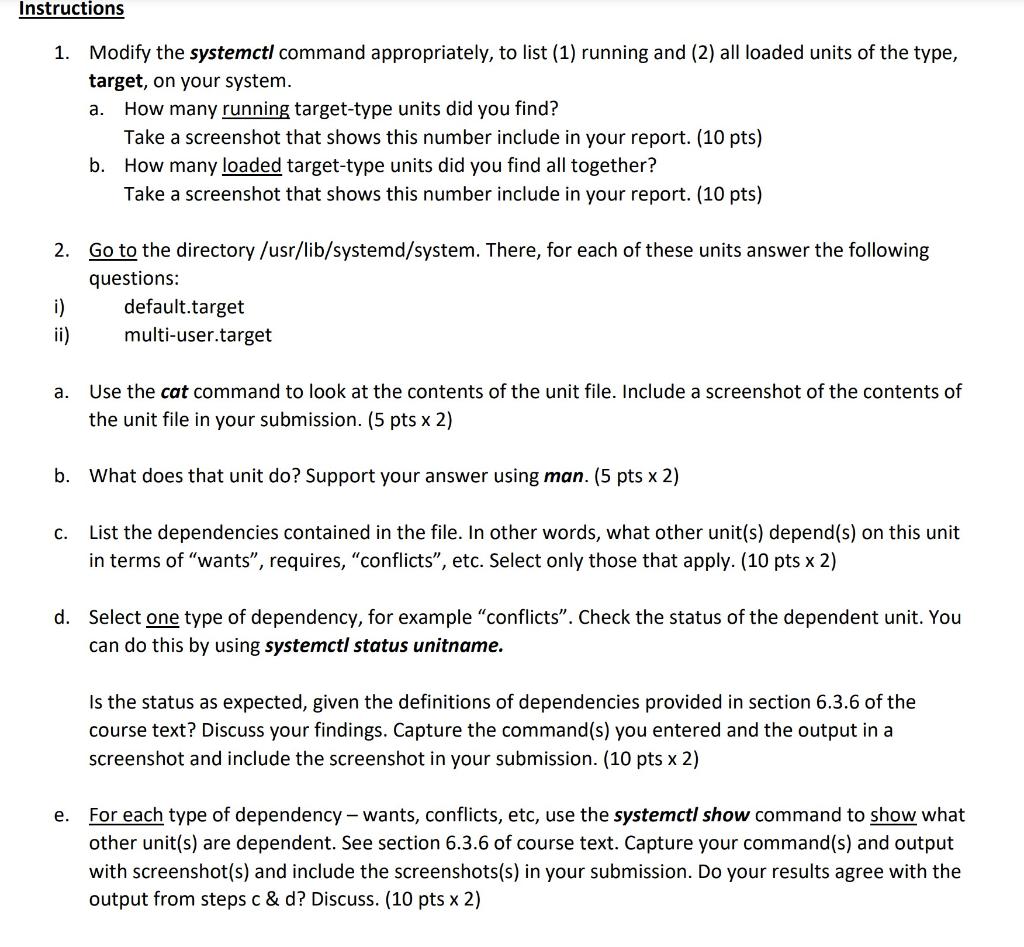 Solved instructions a 1 modify the systemctl command chegg