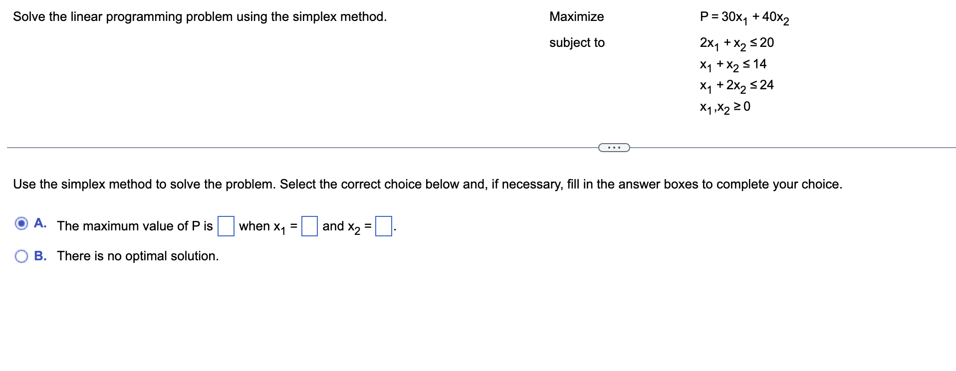 Solved Solve the linear programming problem using the | Chegg.com