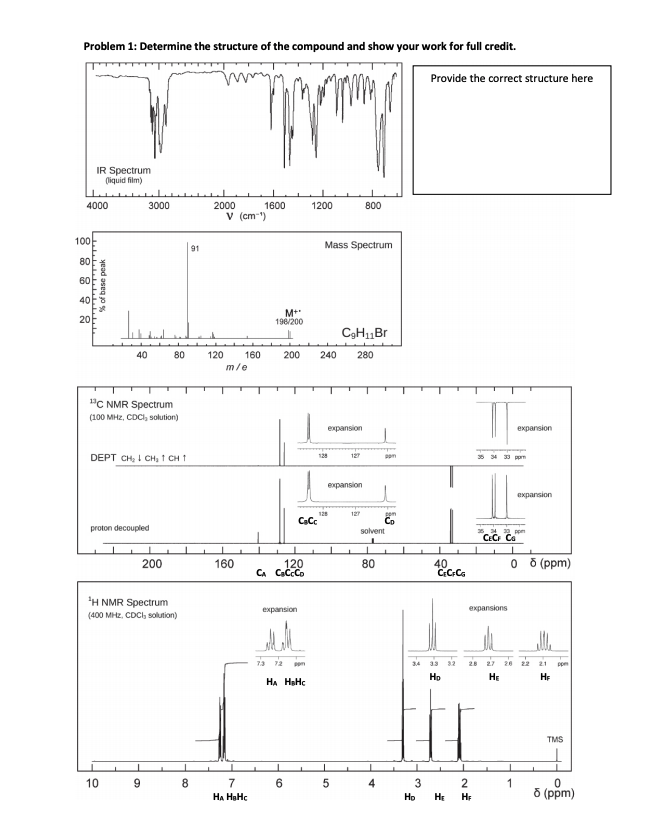 Solved Combined Spectroscopy Problems Worksheet 8 This