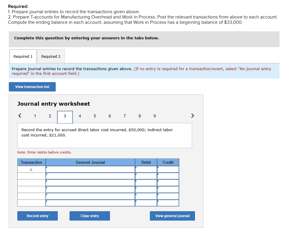 Solved Required: 1. Prepare journal entries to record the | Chegg.com