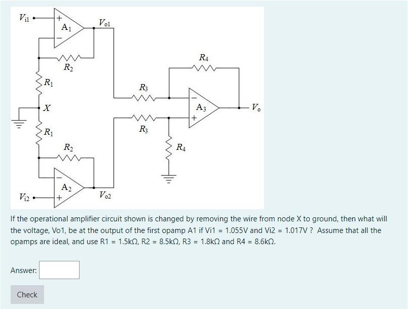 Solved If the operational amplifier circuit shown is changed | Chegg.com