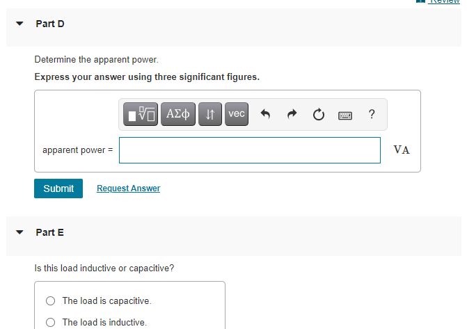 Solved Determine the power factor for the load. Express your | Chegg.com