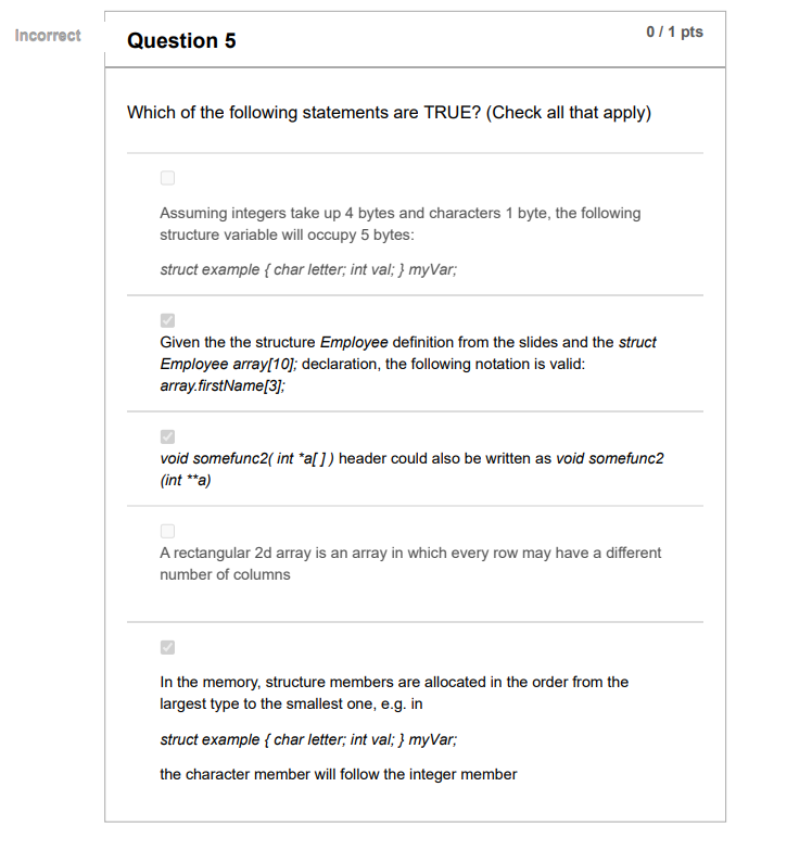 Solved Question 5 0/1pts Which of the following statements | Chegg.com