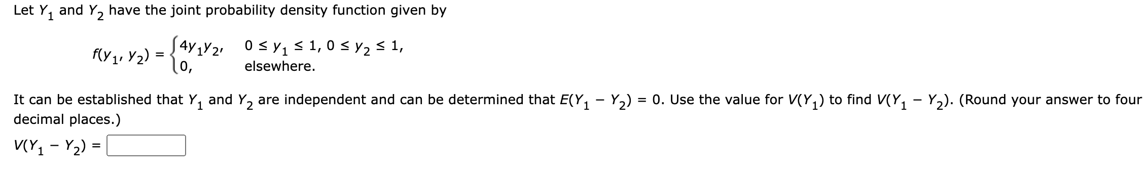 Solved Let Y1 And Y2 Have The Joint Probability Density | Chegg.com