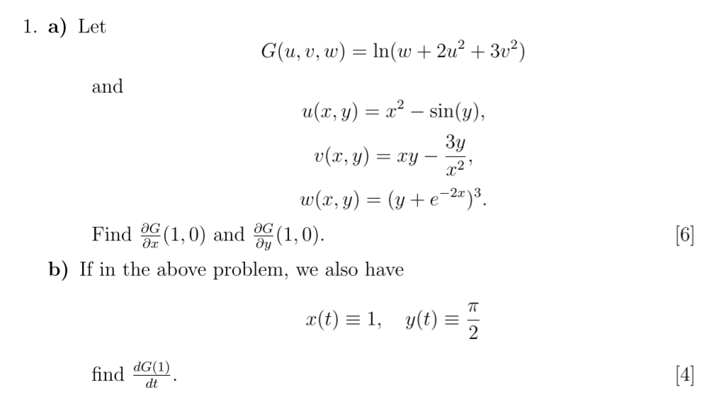 Solved 1 A Let G U V W N W 2u2 3v2 And U Ar Y 2 S Chegg Com