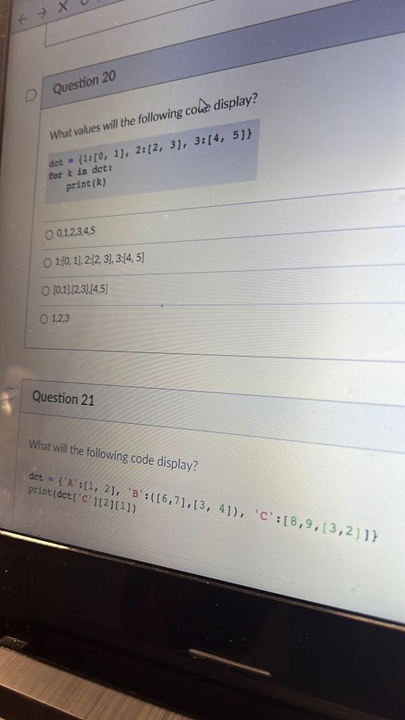 Solved D Question 20 What values will the following come | Chegg.com