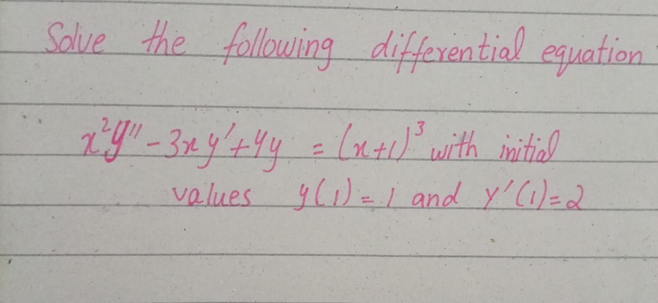 Solved Solve the following differential equation 29" - 344+ | Chegg.com
