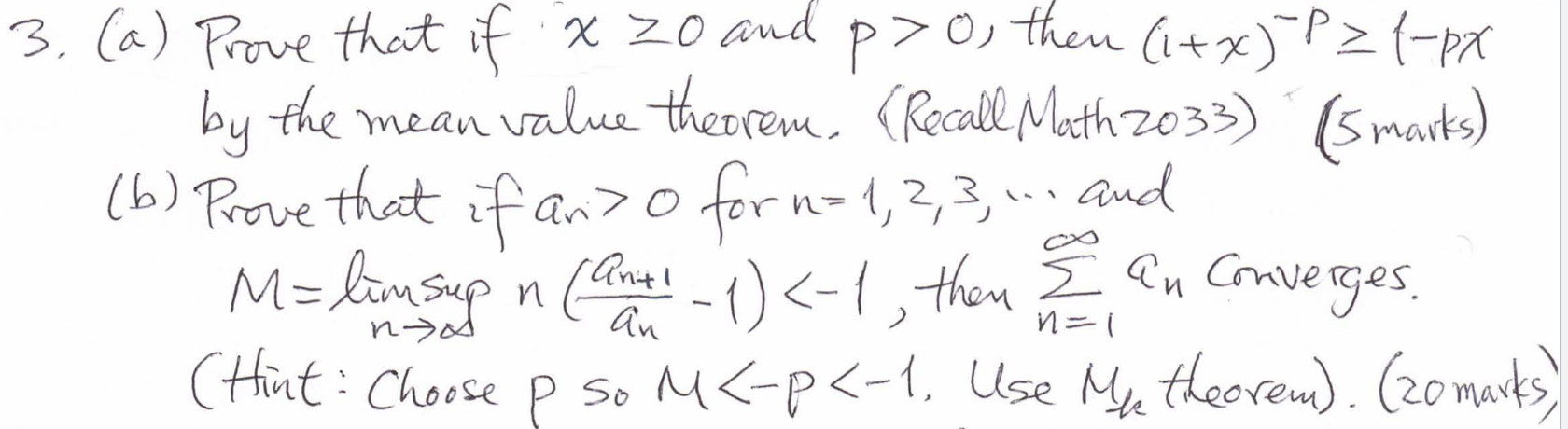 Solved (a) Prove that if x≥0 and p>0, then (1+x)−p≥1−px by | Chegg.com