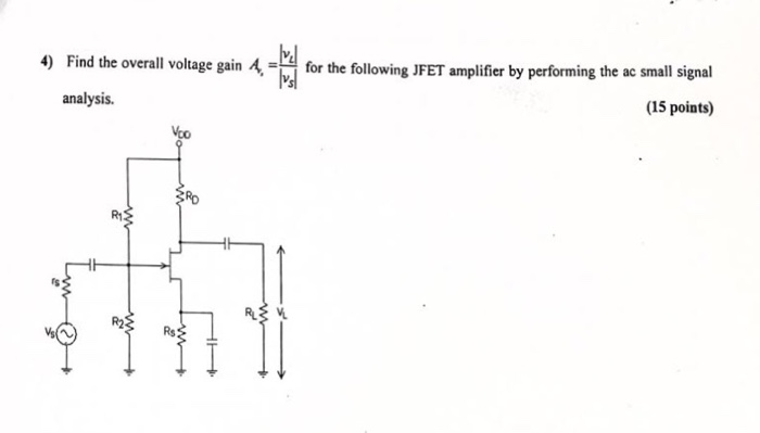 Solved 4 Find the overall voltage gain 4for the following | Chegg.com