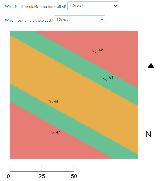 Solved The image below shows a geologic map. What is this | Chegg.com