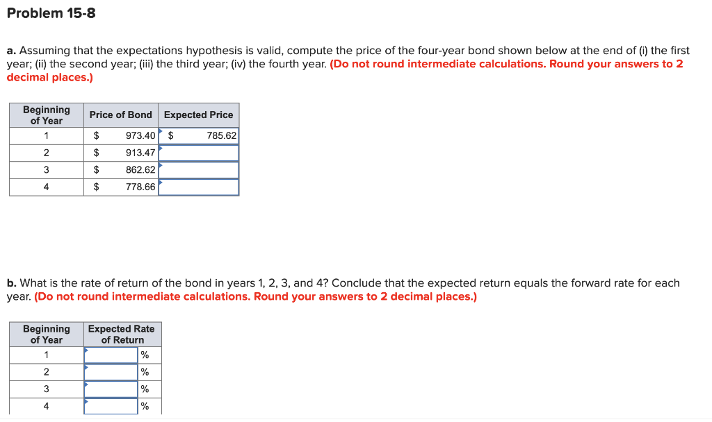 Solved Problem 15-8 a. Assuming that the expectations | Chegg.com