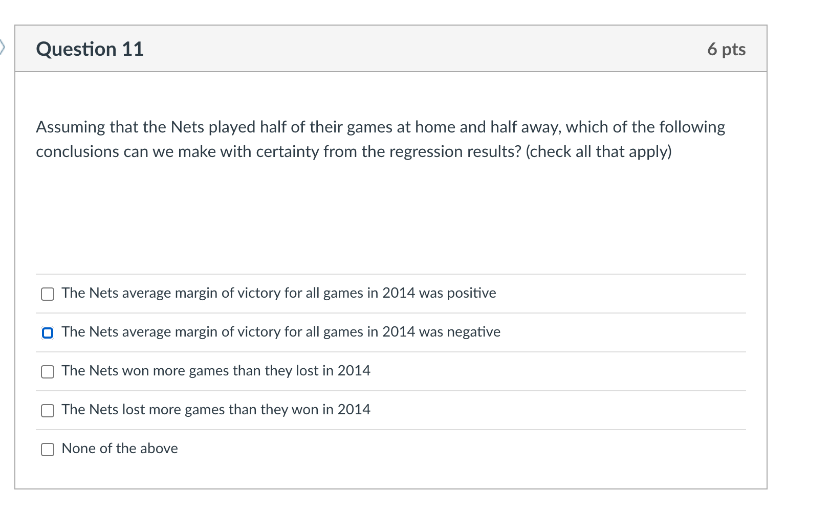 Solved Question 9 5 pts What was the Nets' average margin of