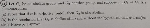 Solved 41 Let G Be An Abelian Group, And G2 Another Group, | Chegg.com