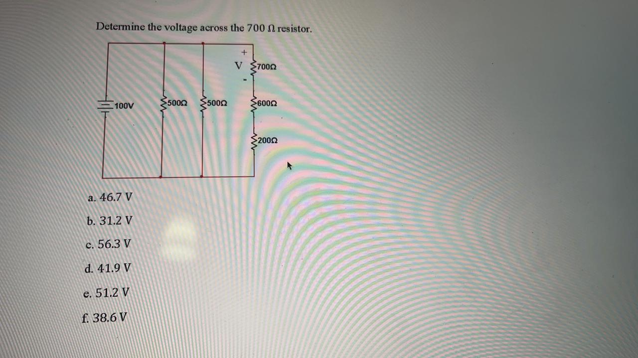 Solved Determine the voltage across the 700 resistor. + V | Chegg.com