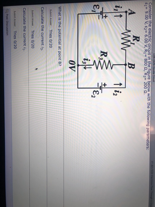 Solved Consider the electric circuit in the figure below | Chegg.com