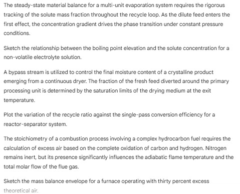 Solved The steady-state material balance for a multi-unit | Chegg.com