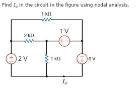 Solved Find 1, in the circuit in the figure using nodal | Chegg.com
