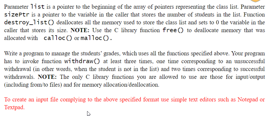 Solved 2) [50] Write a program to manage the grades of | Chegg.com