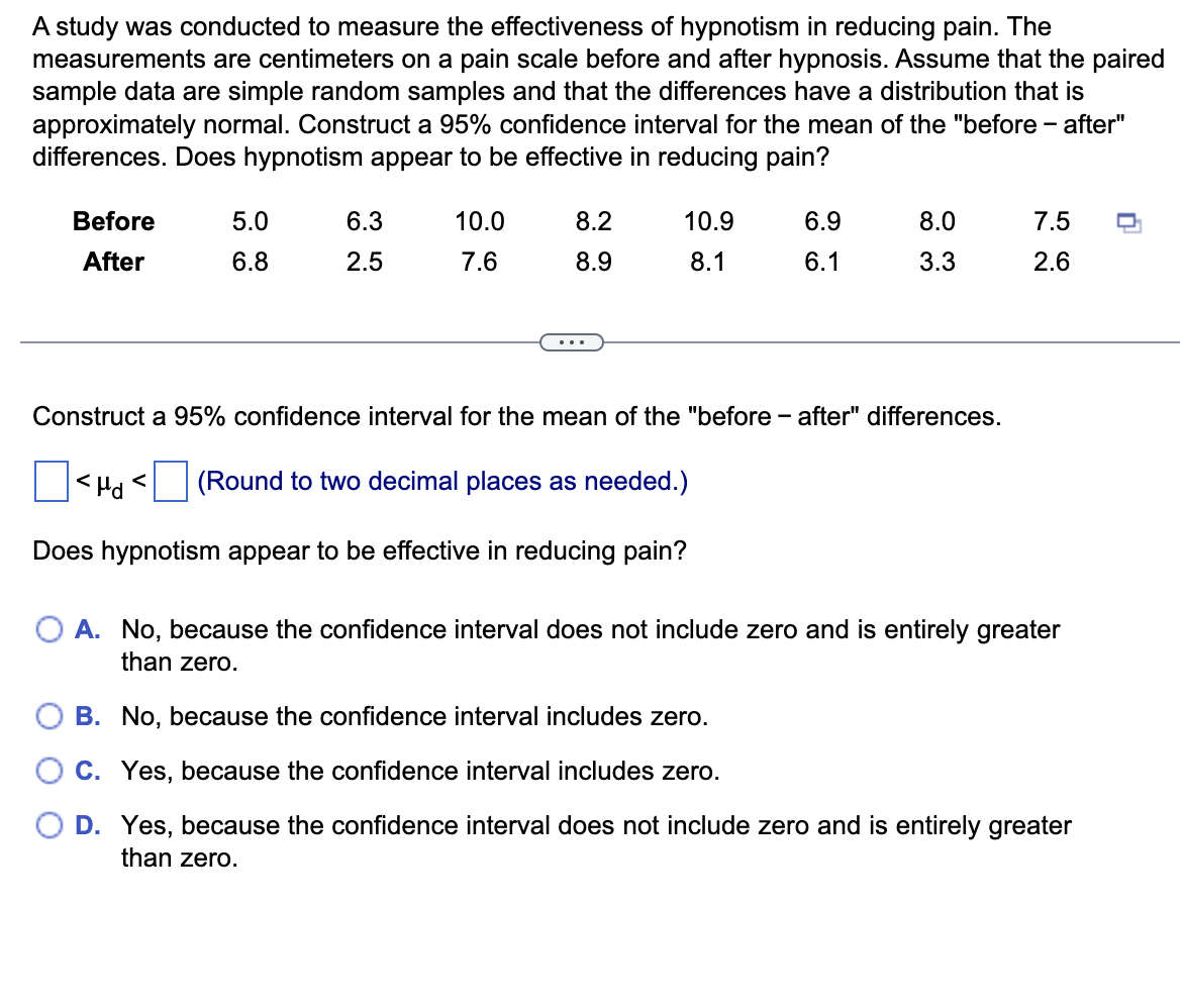Solved A study was conducted to measure the effectiveness of | Chegg.com