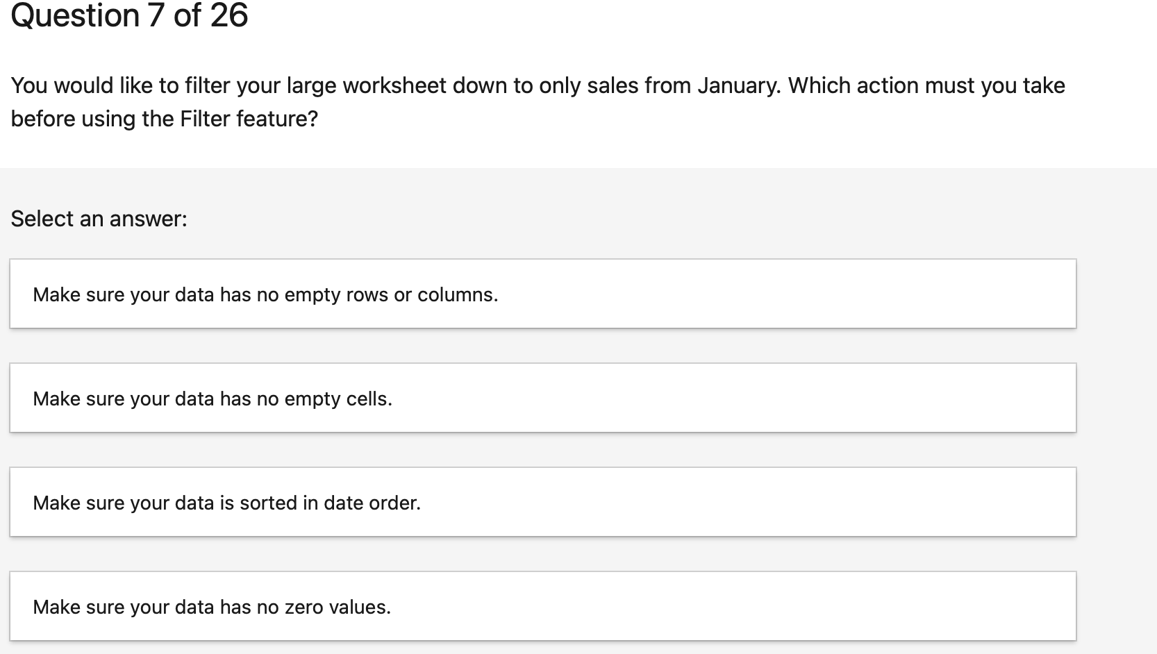 Solved You would like to filter your large worksheet down to | Chegg.com