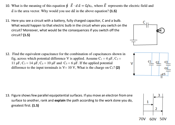 Solved 10 What Is The Meaning Of This Equation E Da Chegg Com