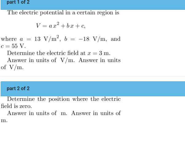 Solved The electric potential in a certain region is | Chegg.com