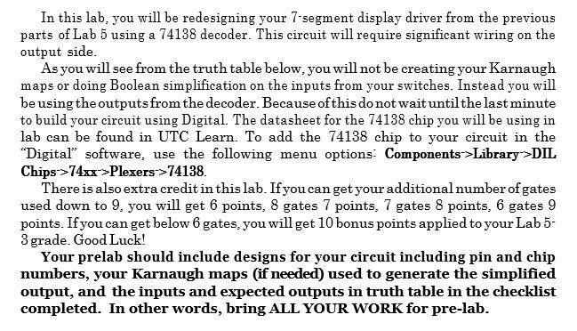 Solved In this lab, you will be redesigning your 7-segment | Chegg.com