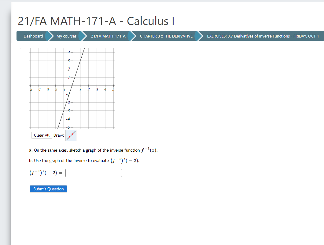 Solved 21/FA MATH-171-A - Calculus | Dashboard My Courses | Chegg.com