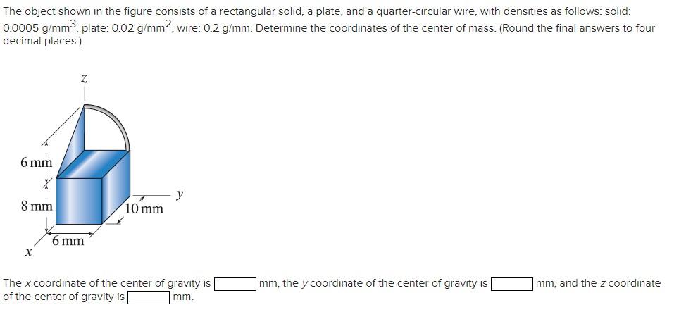 Solved The object shown in the figure consists of a | Chegg.com