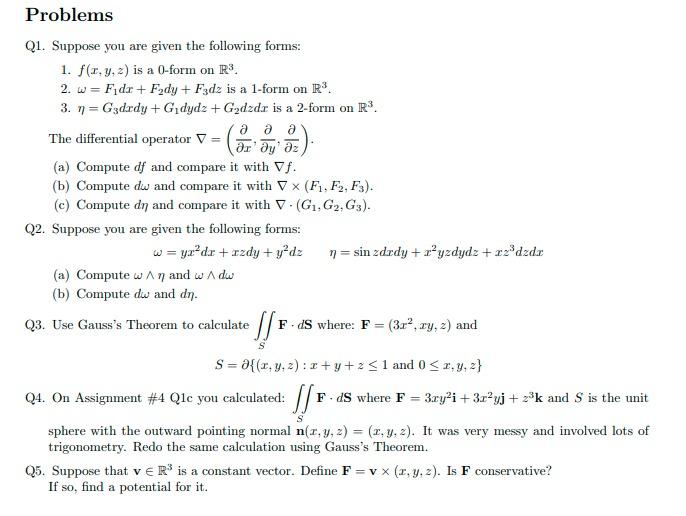 Solved a Problems Q1. Suppose you are given the following | Chegg.com