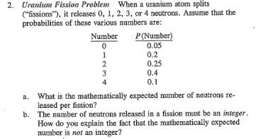 Solved Uranium Fission Problem When A Uranium Atom Splits | Chegg.com