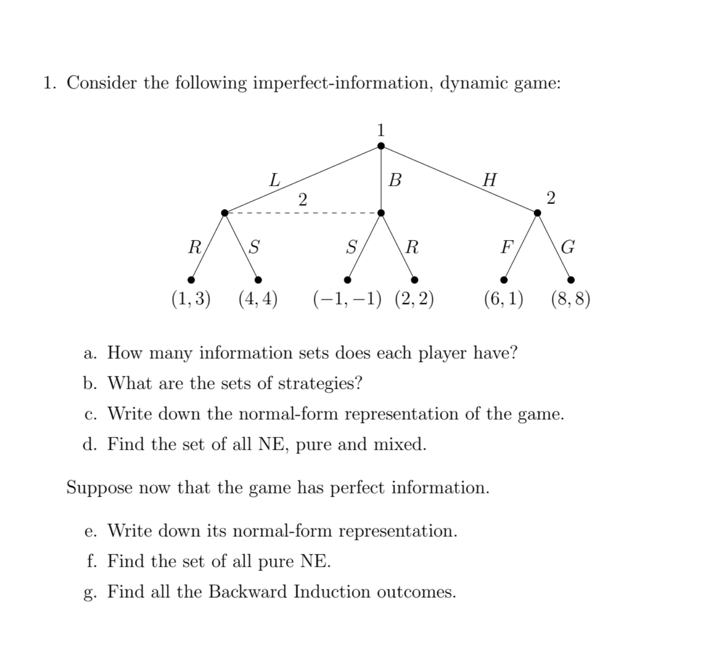 Solved Comprehensive form games Consider the dynamic game