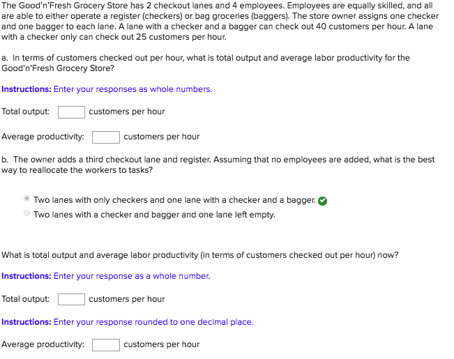 Solved The Good'n'Fresh Grocery Store has 2 checkout lanes