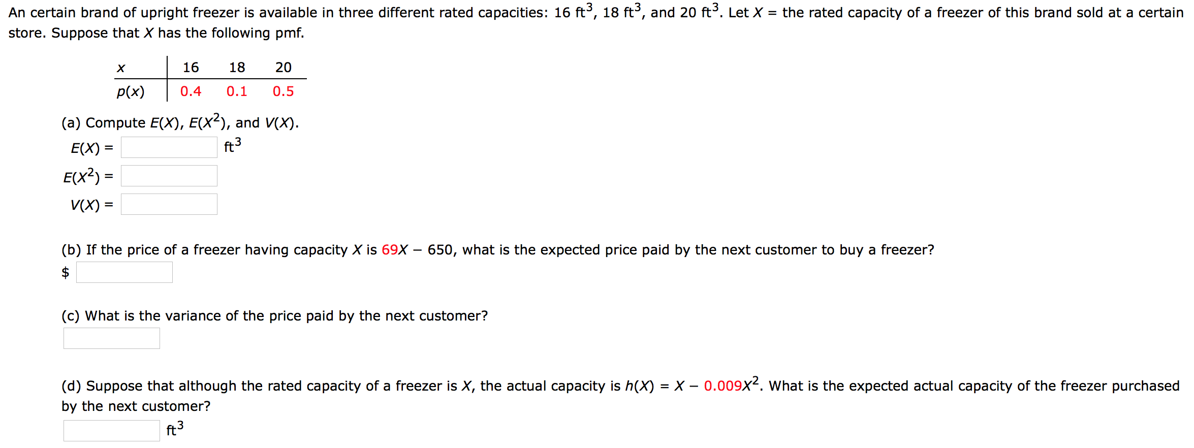 Solved An certain brand of upright freezer is available in