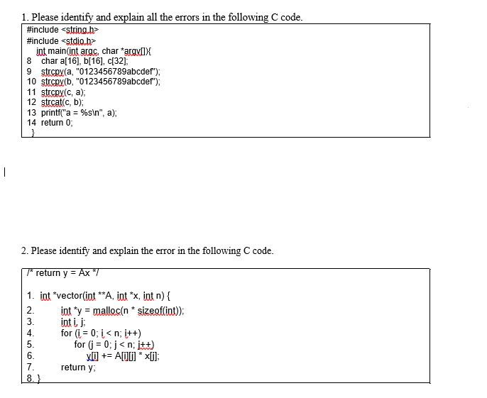 Solved 1 Please Identify And Explain All The Errors In T Chegg Com