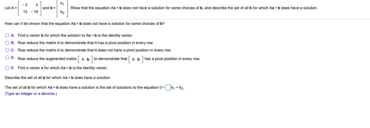 Solved B1 Let A = -3 4 12-16 And B= Show That The Equation | Chegg.com