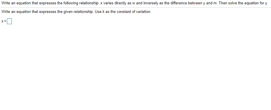 Solved Write an equation that expresses the following | Chegg.com