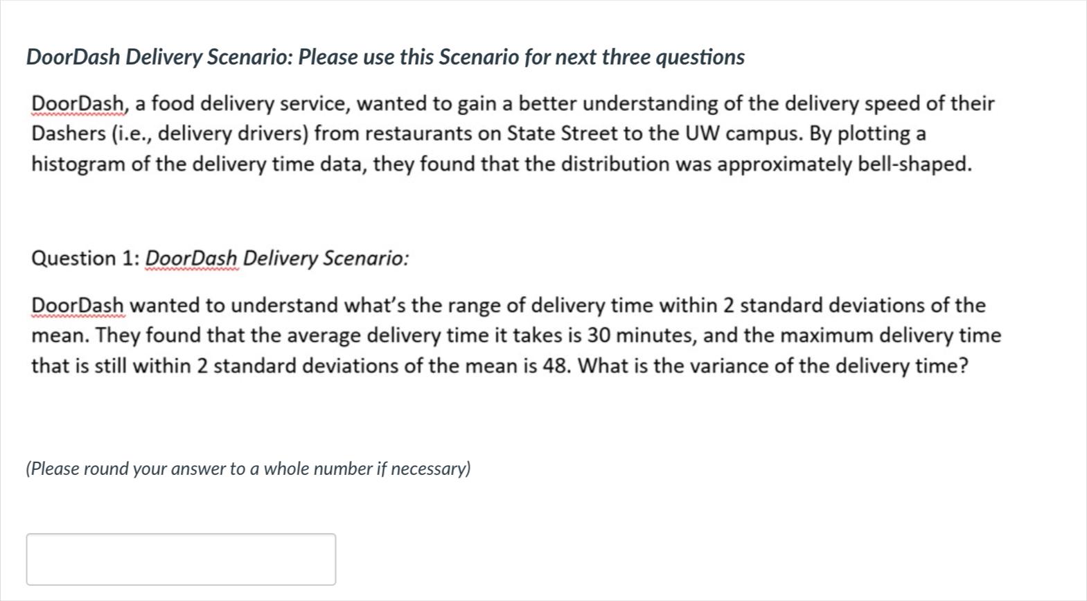 Solved DoorDash Delivery Scenario Please use this Scenario