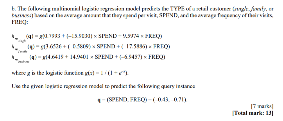 Solved B. The Following Multinomial Logistic Regression | Chegg.com