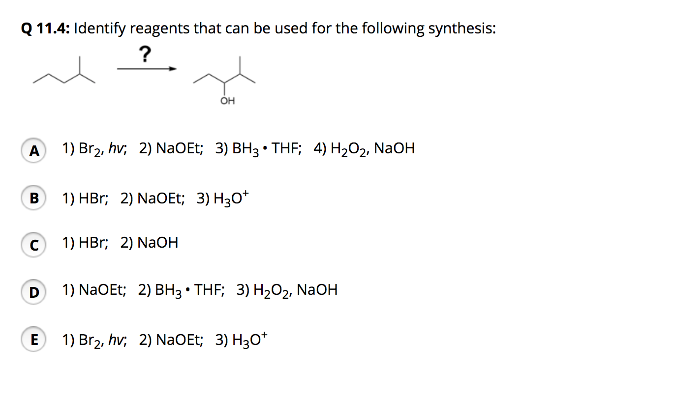 Solved Q 11 4 Identify Reagents That Can Be Used For The Chegg Com