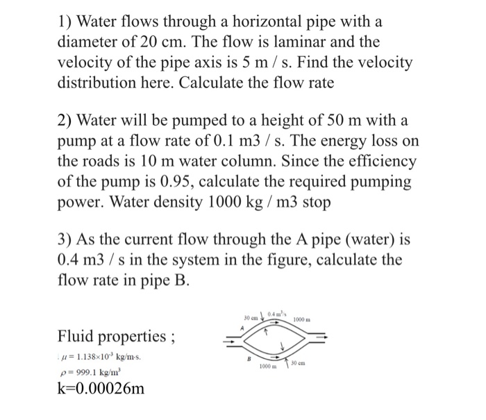 Solved 1) Water flows through a horizontal pipe with a | Chegg.com