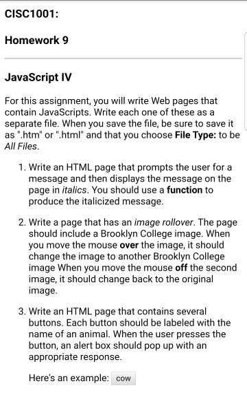 homework javascript